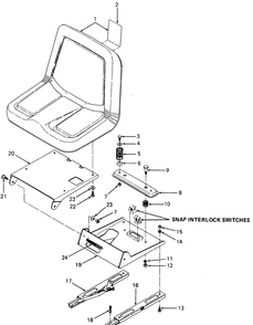 Seat And Track Assembly Diagram and Parts List for 1860 800000-821059-140661100-141661100 Cub Cadet Lawn Tractor